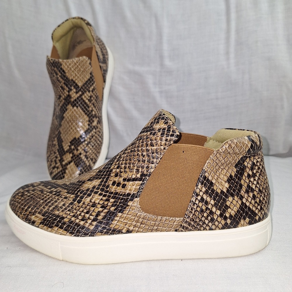 Boho Bohemian Sneakers Shoes Coconuts by Matisse Tan 7.5 Snakeskin Slip On